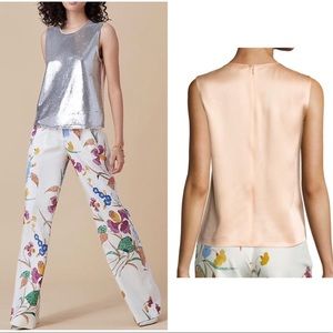 Diane von Furstenberg Sequin Shell Silver casual formal party summer style